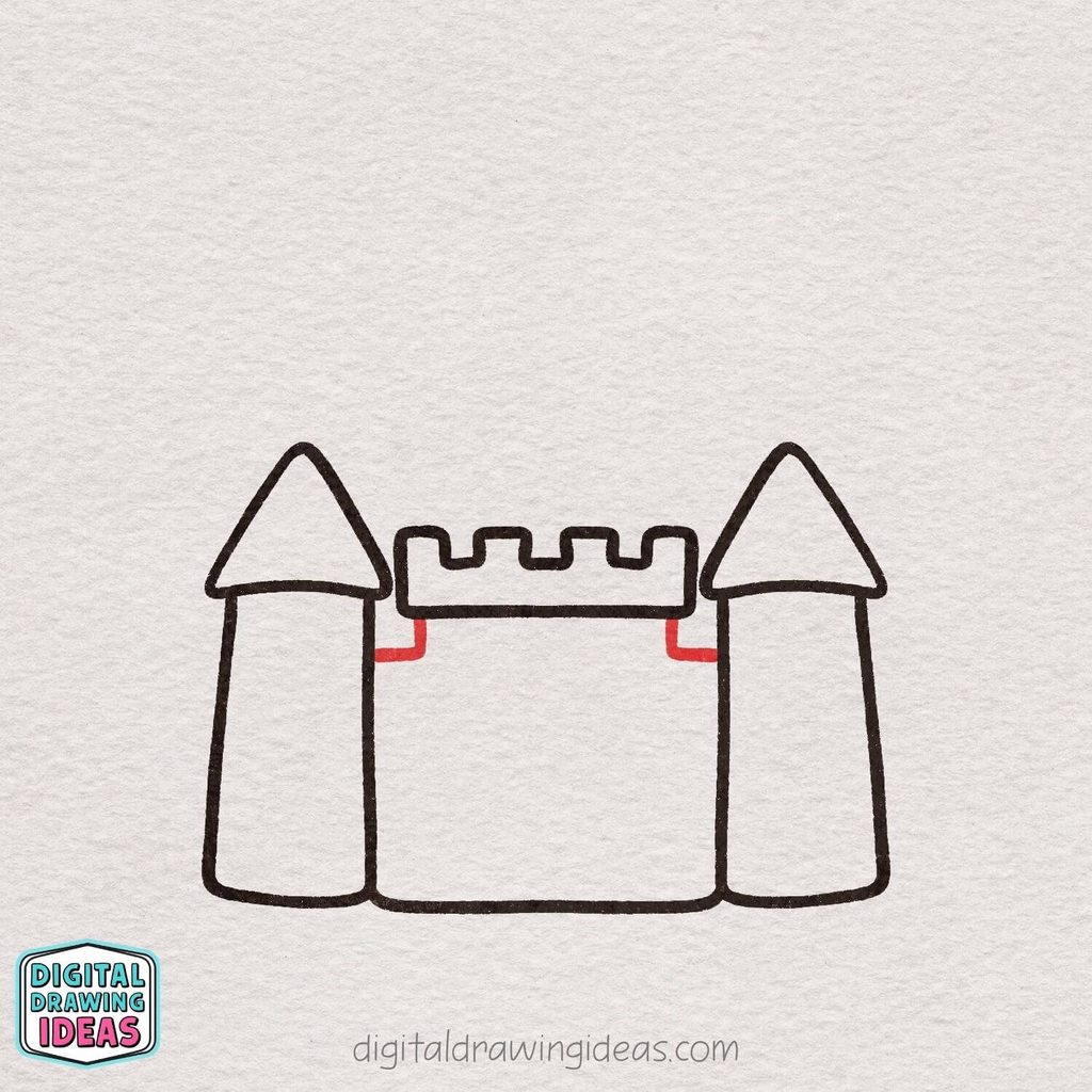 how to draw a castle step by step - easy castle drawing tutorial