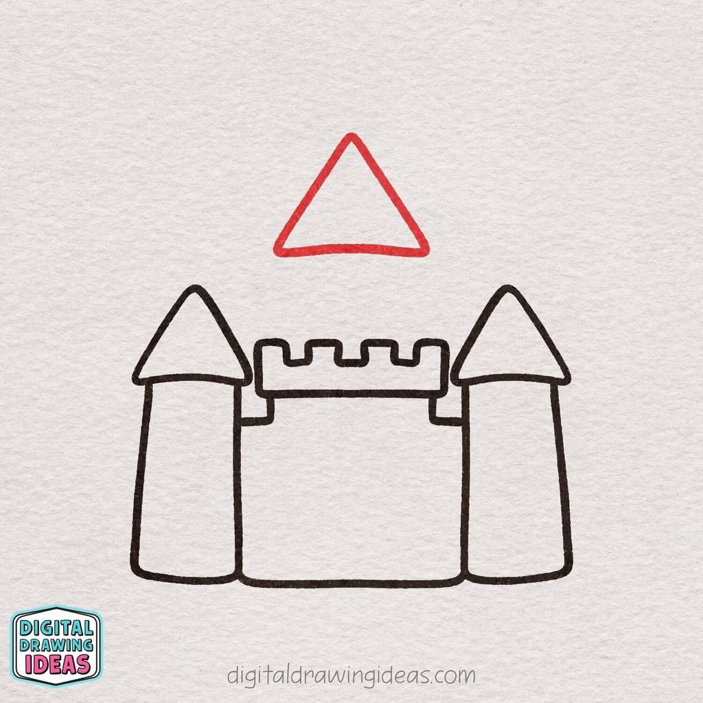 how to draw a castle step by step - easy castle drawing tutorial