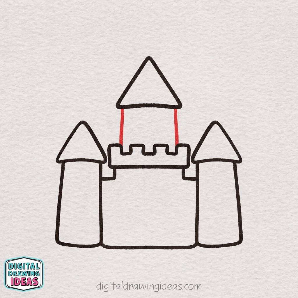 how to draw a castle step by step - easy castle drawing tutorial