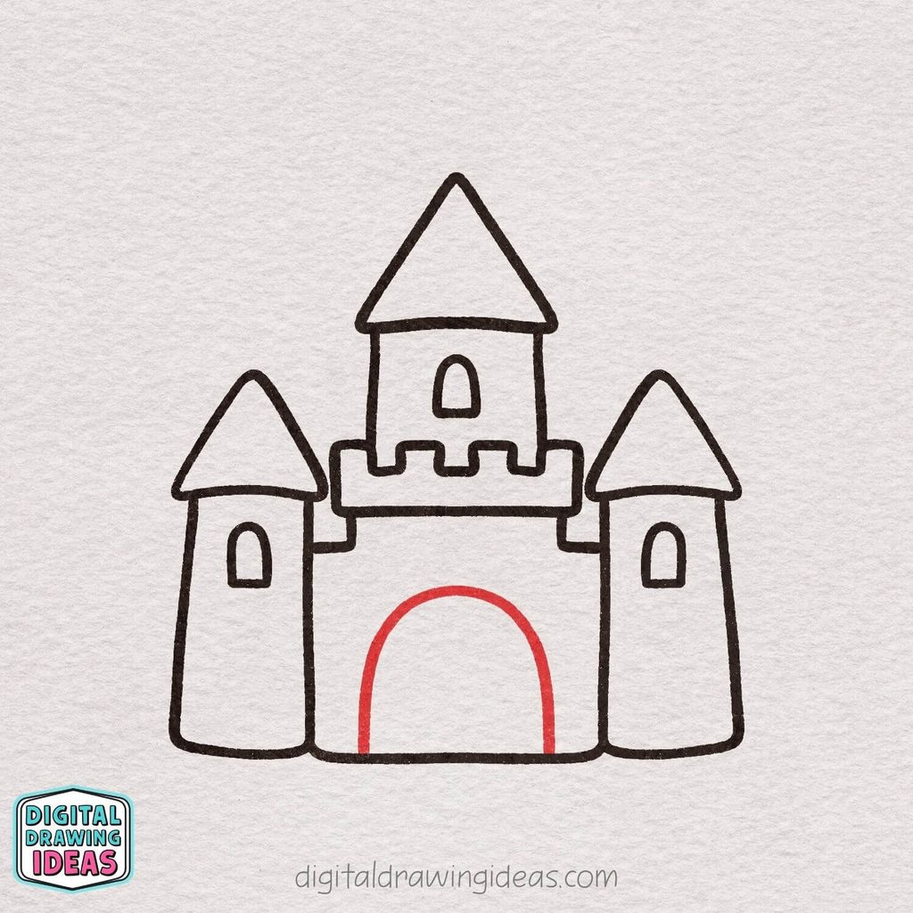 how to draw a castle step by step - easy castle drawing tutorial