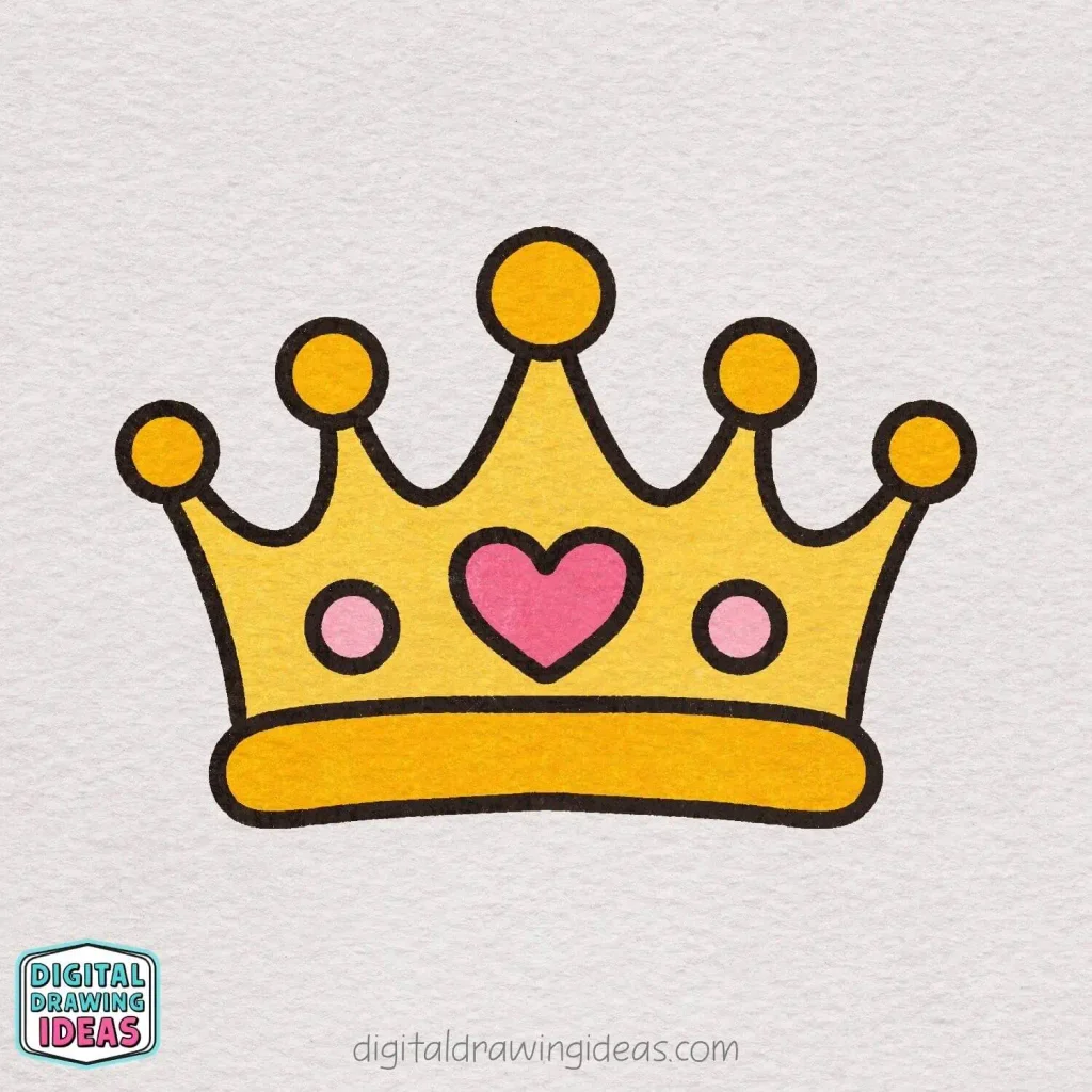 how to draw a crown step by step - easy crown drawing tutorial