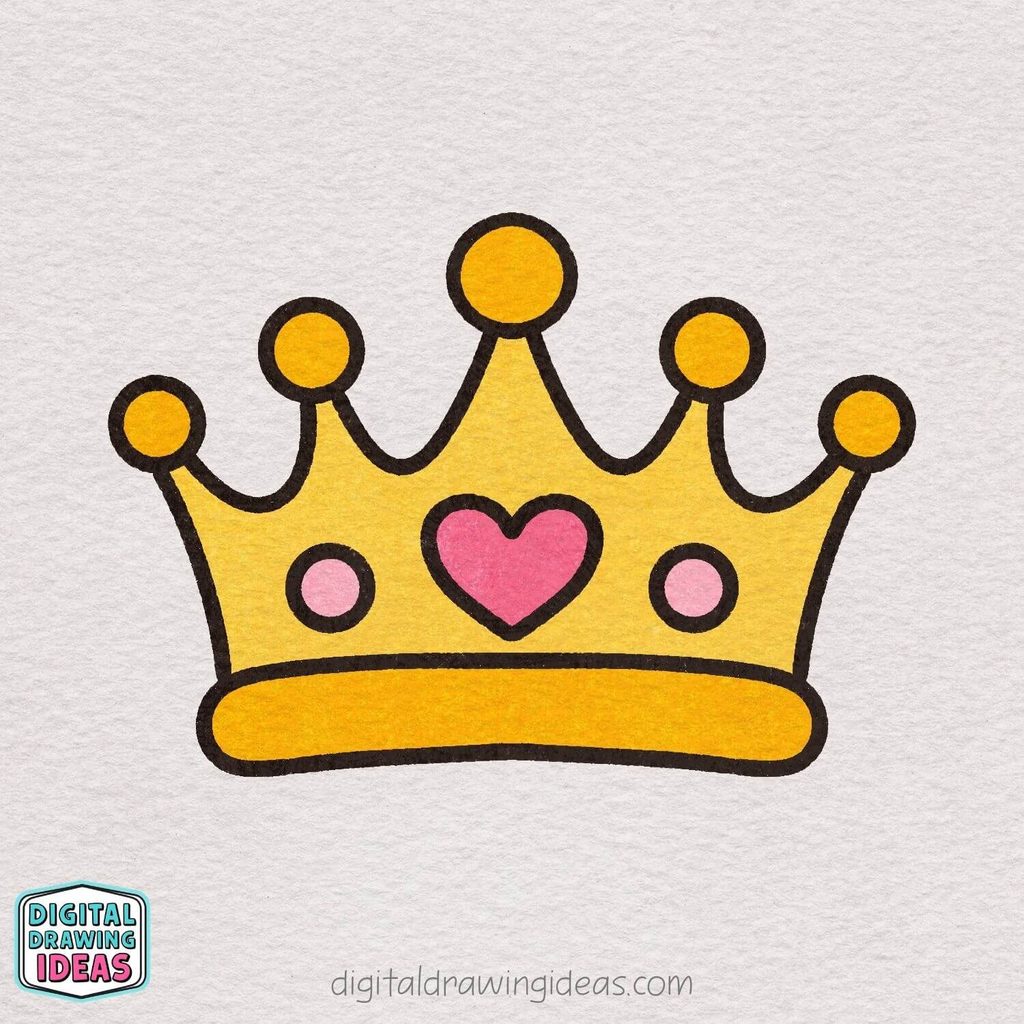 how to draw a crown step by step - easy crown drawing tutorial