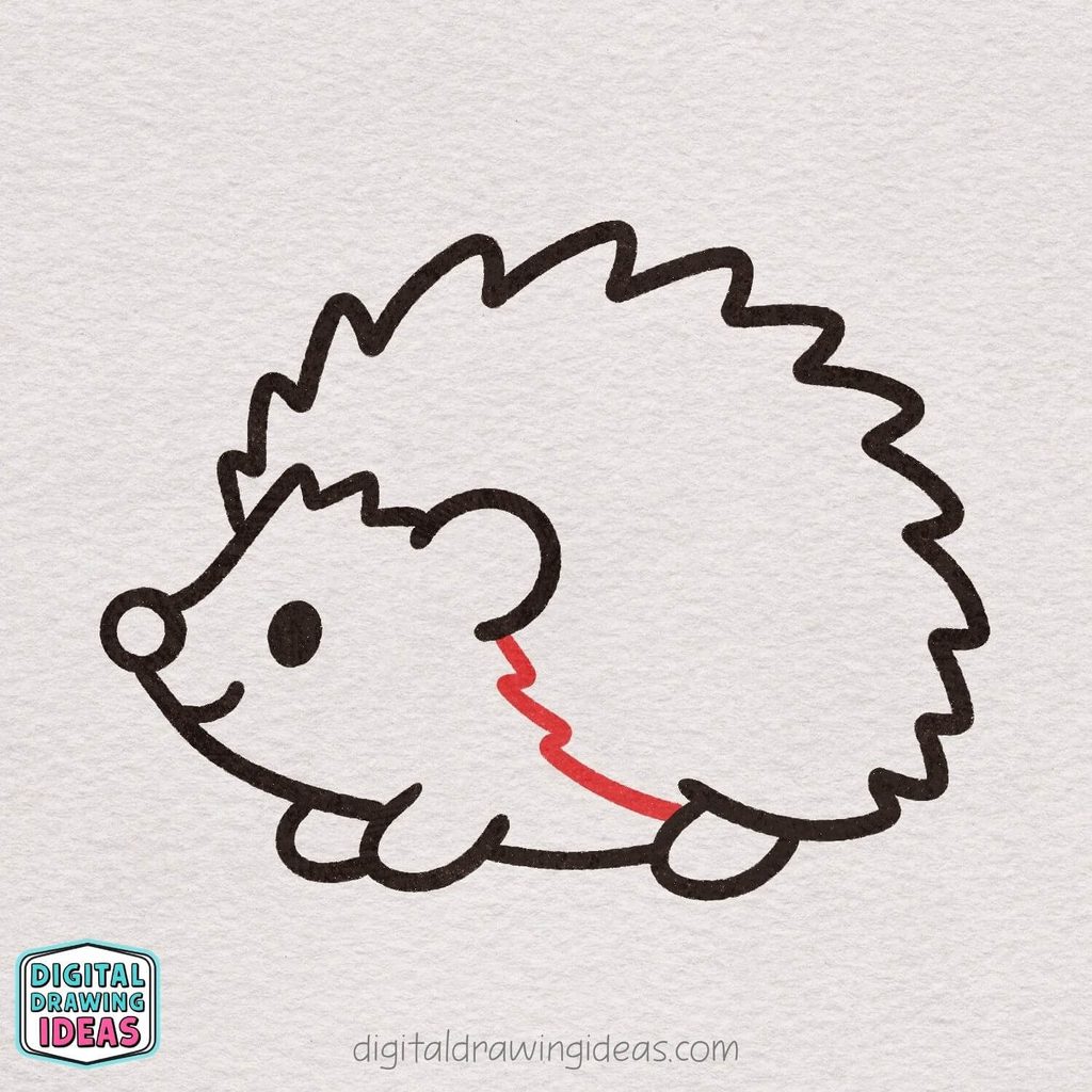 how to draw a hedgehog step by step - hedgehog drawing tutorial