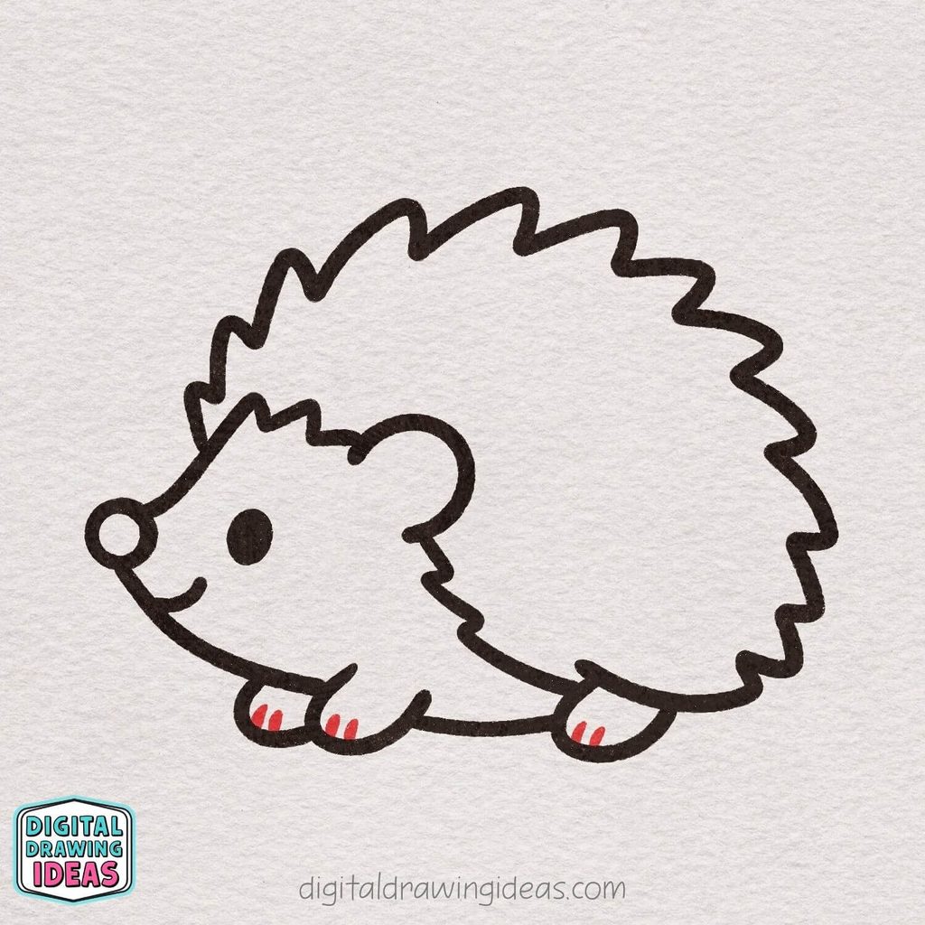 how to draw a hedgehog step by step - hedgehog drawing tutorial