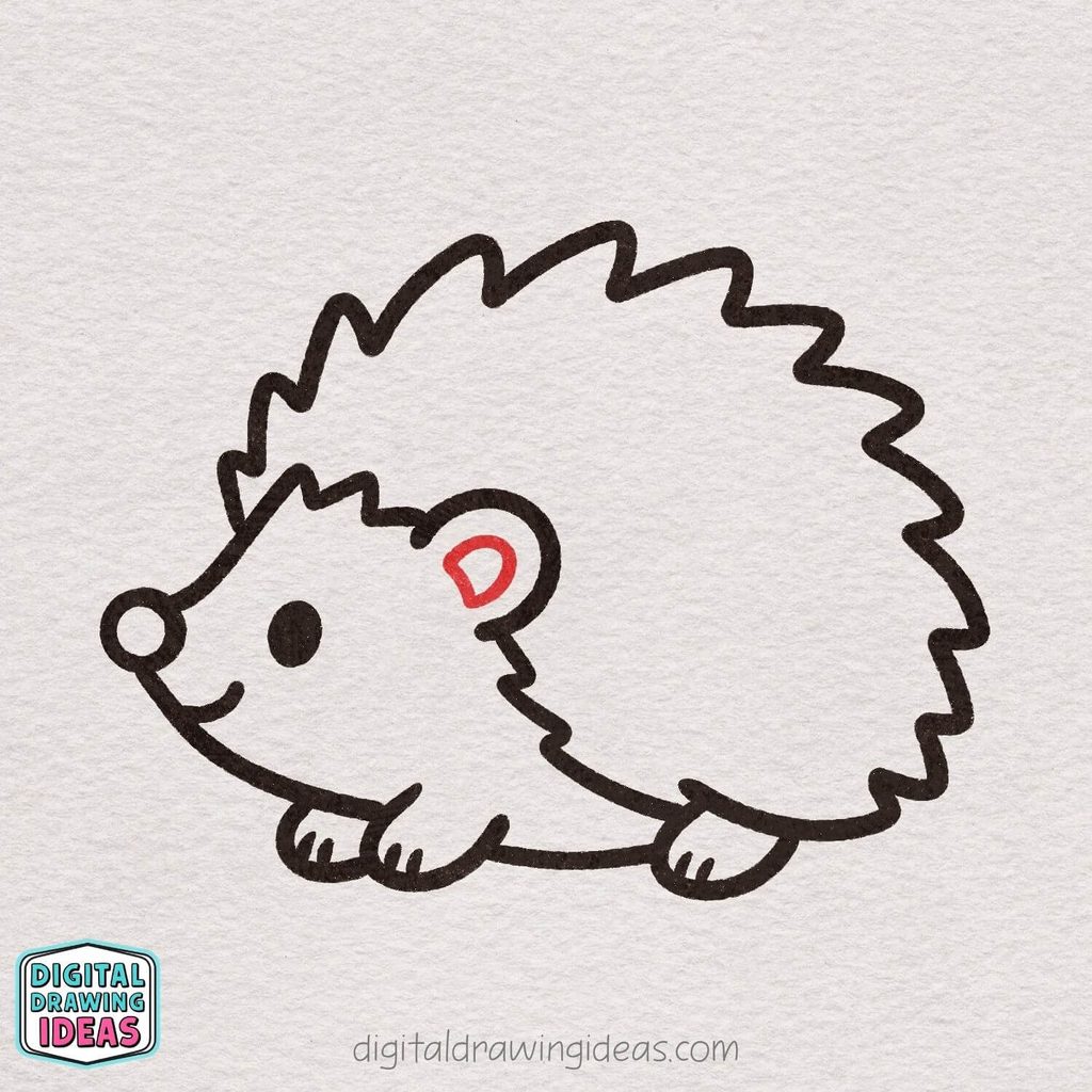 how to draw a hedgehog step by step - hedgehog drawing tutorial