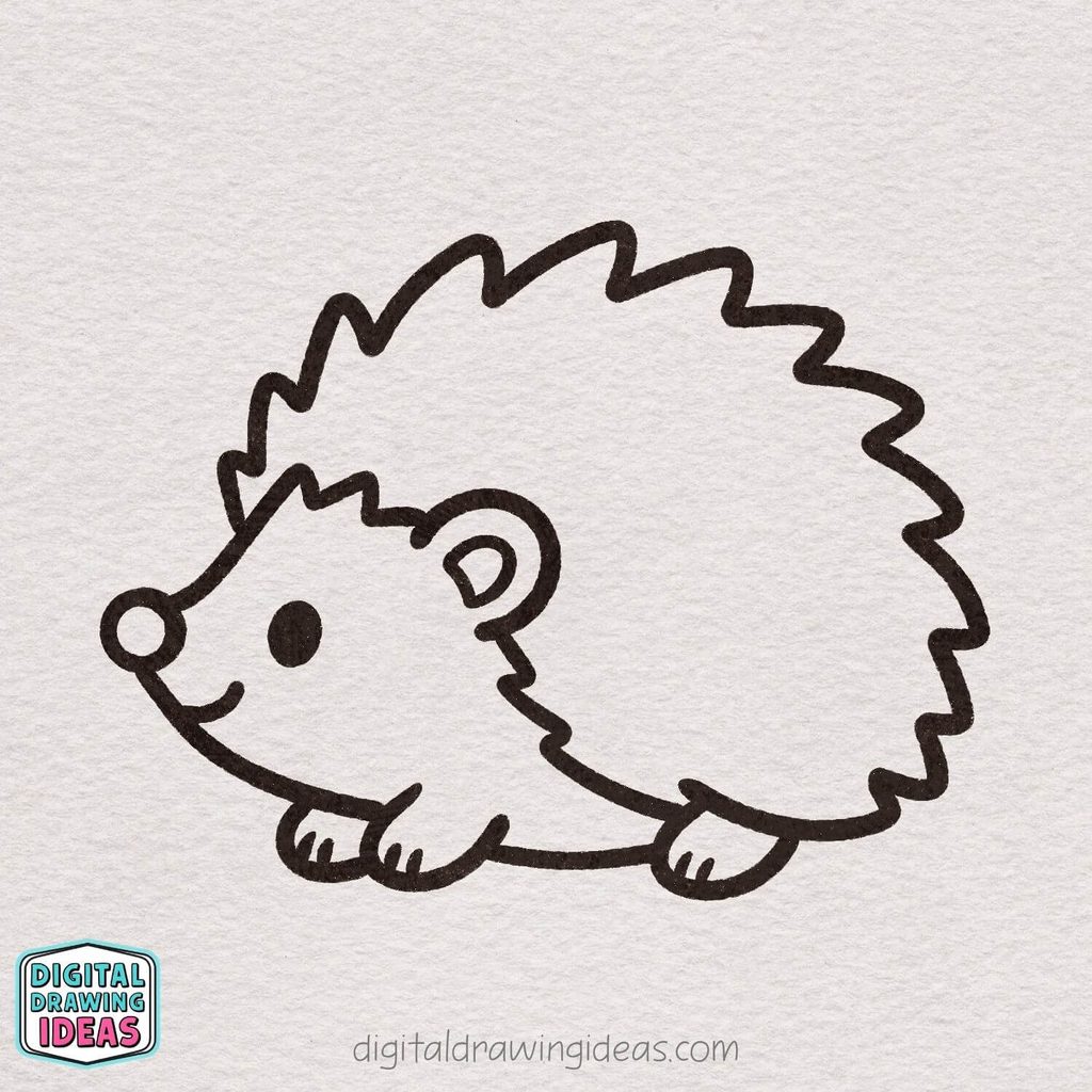 how to draw a hedgehog step by step - hedgehog drawing tutorial
