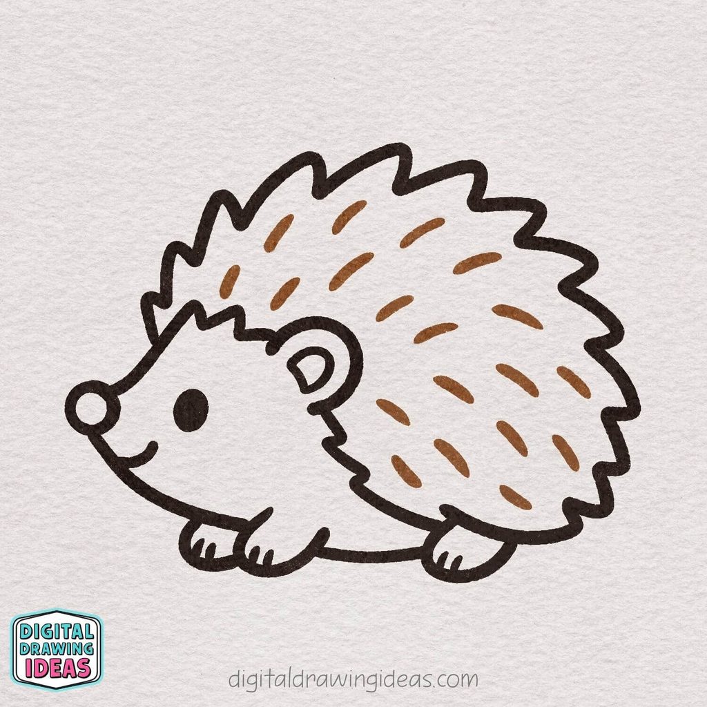 how to draw a hedgehog step by step - hedgehog drawing tutorial