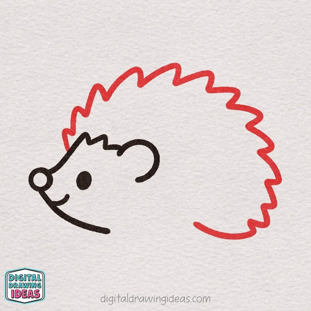 how to draw a hedgehog step by step - hedgehog drawing tutorial