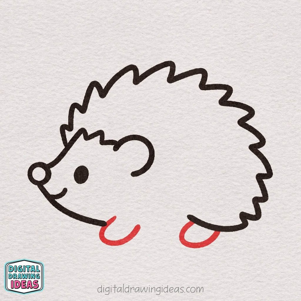 how to draw a hedgehog step by step - hedgehog drawing tutorial