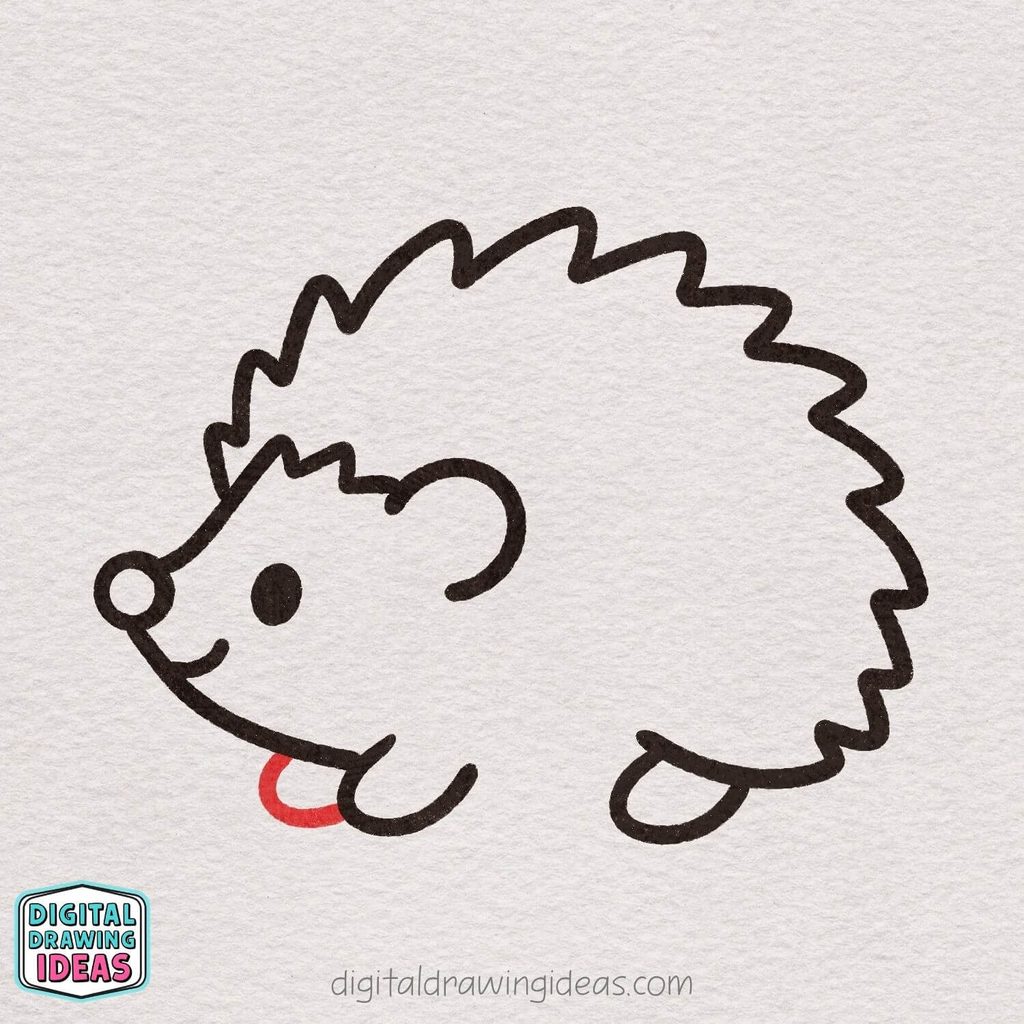 how to draw a hedgehog step by step - hedgehog drawing tutorial