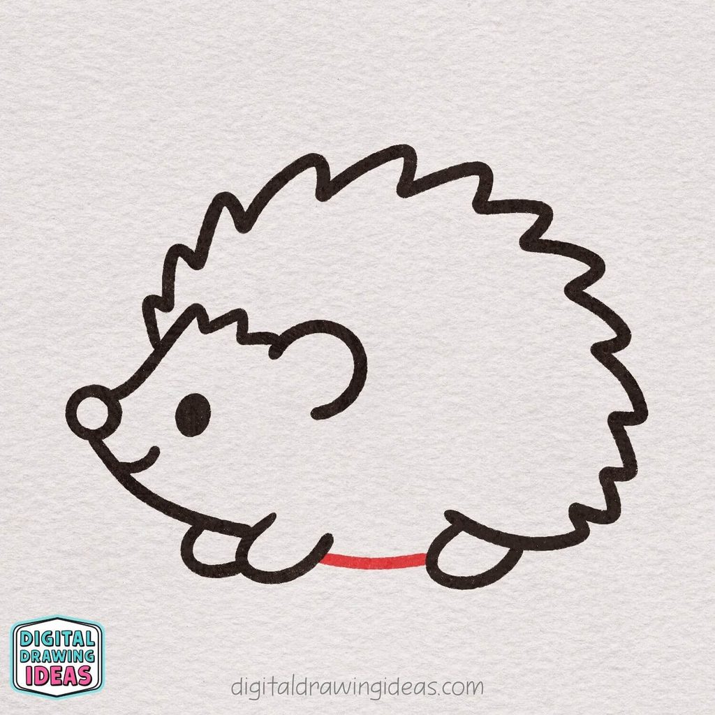 how to draw a hedgehog step by step - hedgehog drawing tutorial