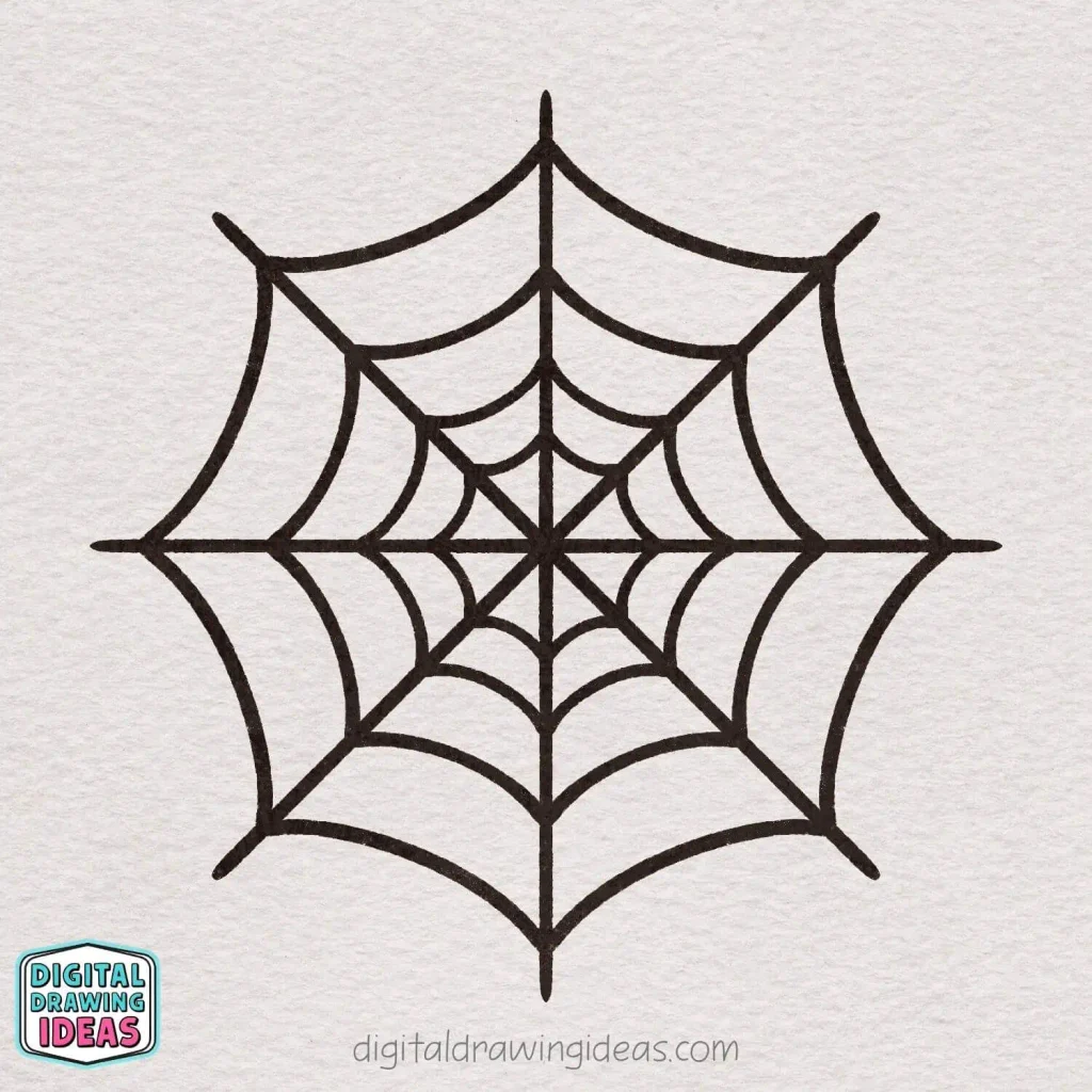 how to draw a spider web step by step - easy spider web drawing
