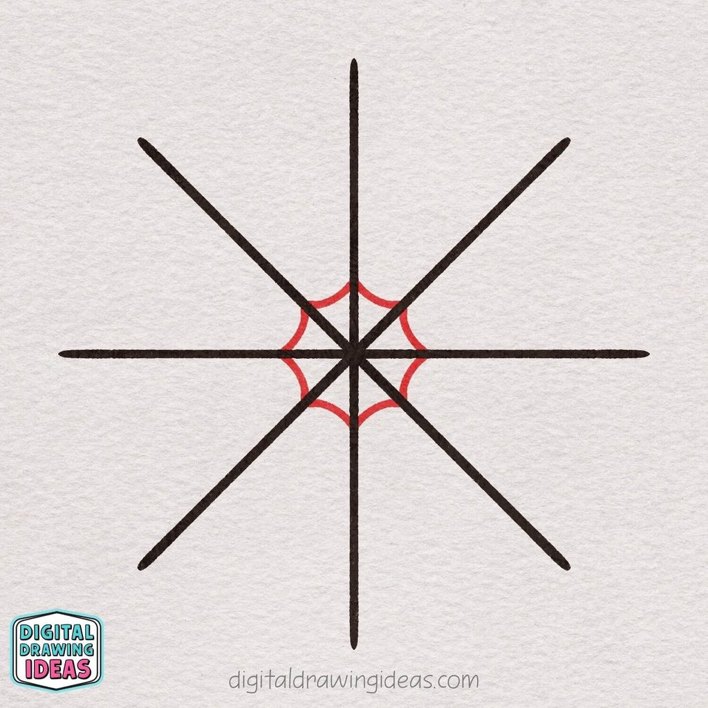 how to draw a spider web step by step - easy spider web drawing