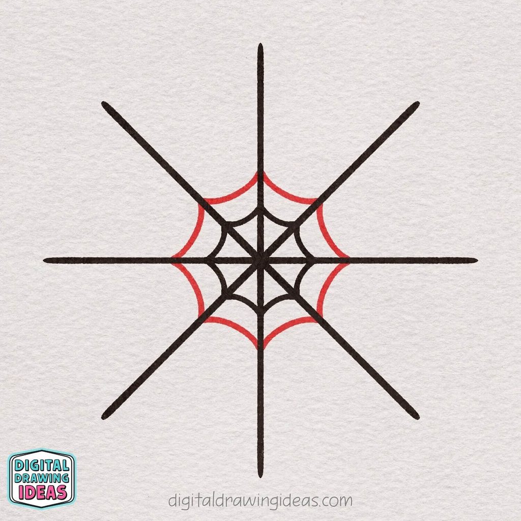 how to draw a spider web step by step - easy spider web drawing