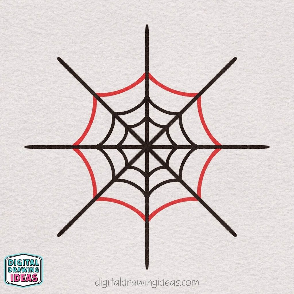 how to draw a spider web step by step - easy spider web drawing