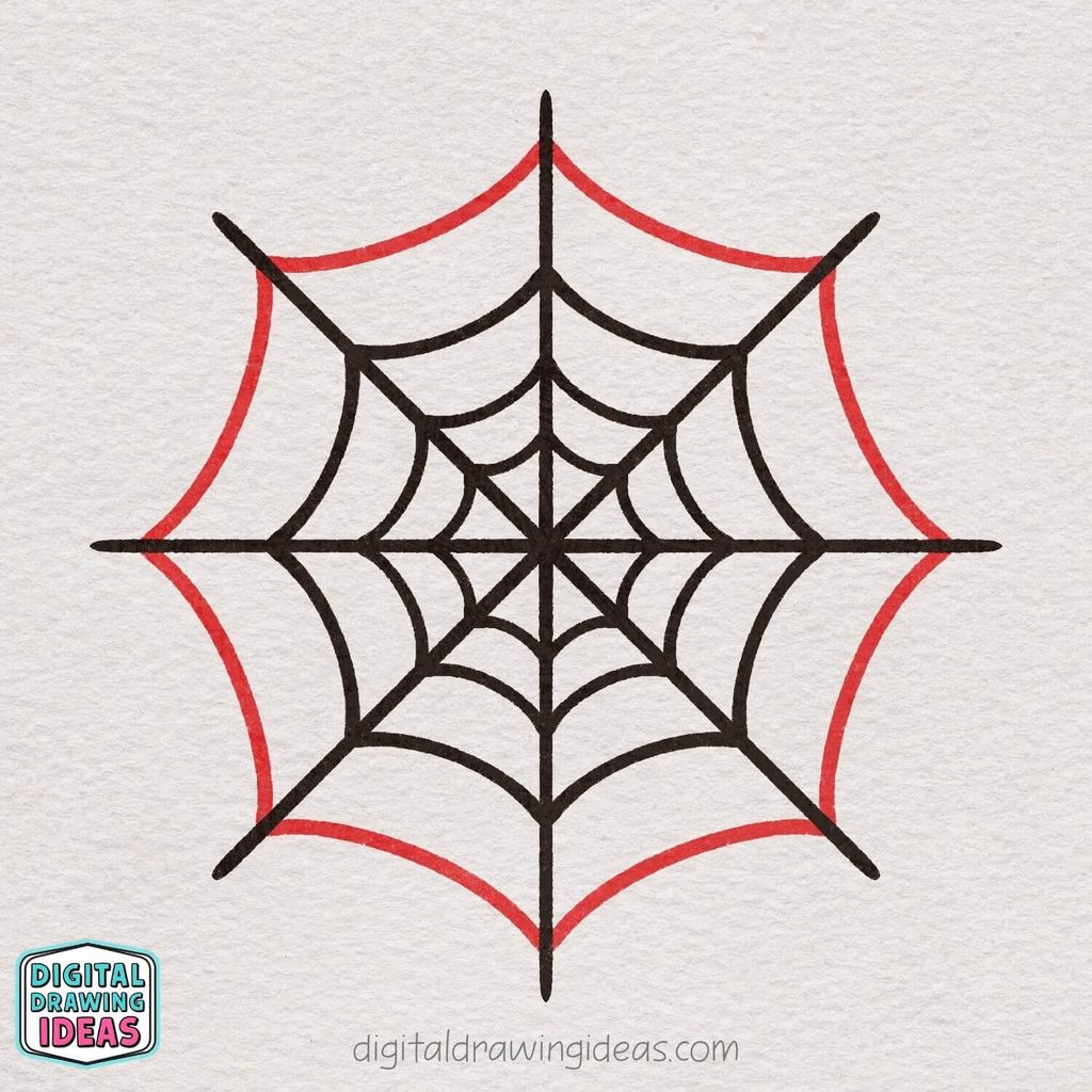 how to draw a spider web step by step - easy spider web drawing